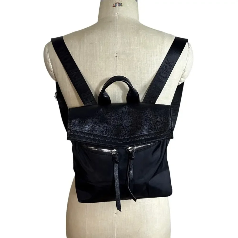 Botkier New York Trigger Mini Women's adjust Backpack Black Leather & Nylon